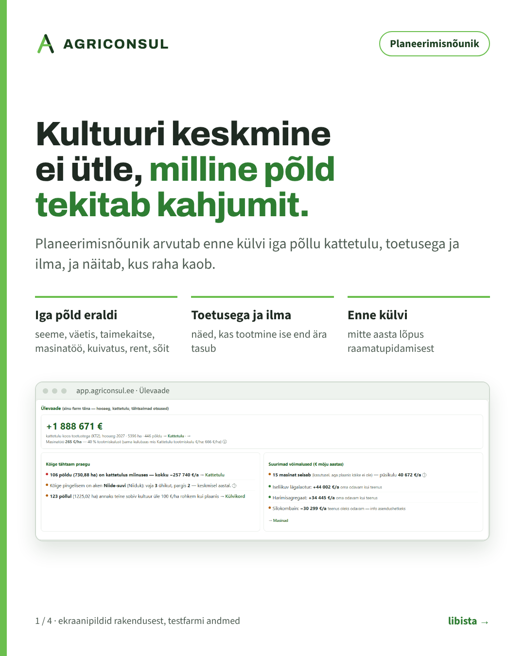 Kultuuri keskmine ei ütle, milline põld tekitab kahjumit